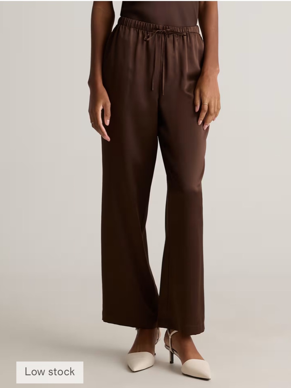 Quince Chocolate Brown Wide-Leg Pull-On Pants